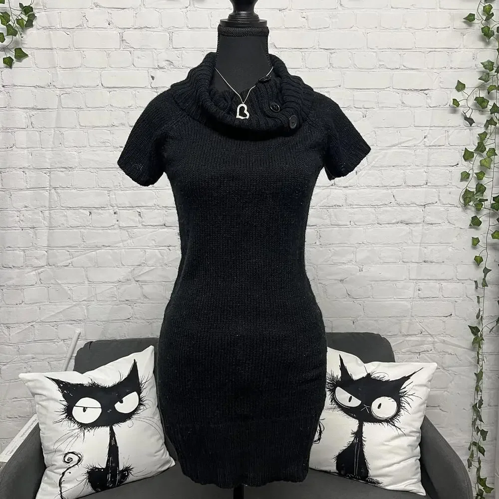 00s black off the shoulder adjusted mini dress - Picture 3 of 6